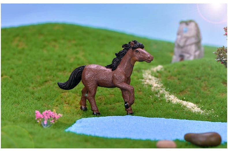 Pvc Horse Model Toys Fairy Garden Decoration Miniture Fairy Garden Accessories Supplies Pot Bonsai Moss Fairy Garden Micro Landscape Miniature Garden Terrariums Fairy Garden Figurine Kits Items Auto Interior Decoration - 描述图 2