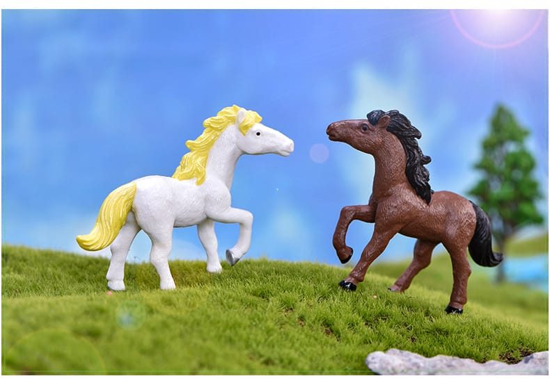 Pvc Horse Model Toys Fairy Garden Decoration Miniture Fairy Garden Accessories Supplies Pot Bonsai Moss Fairy Garden Micro Landscape Miniature Garden Terrariums Fairy Garden Figurine Kits Items Auto Interior Decoration - 描述图 3