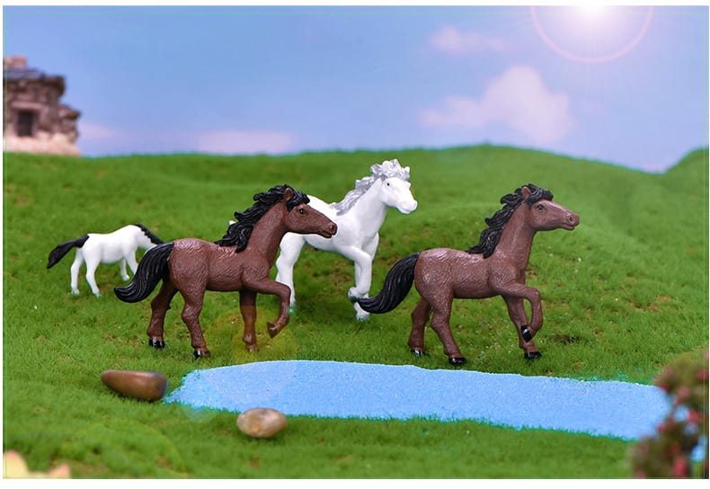 Pvc Horse Model Toys Fairy Garden Decoration Miniture Fairy Garden Accessories Supplies Pot Bonsai Moss Fairy Garden Micro Landscape Miniature Garden Terrariums Fairy Garden Figurine Kits Items Auto Interior Decoration - 描述图 5