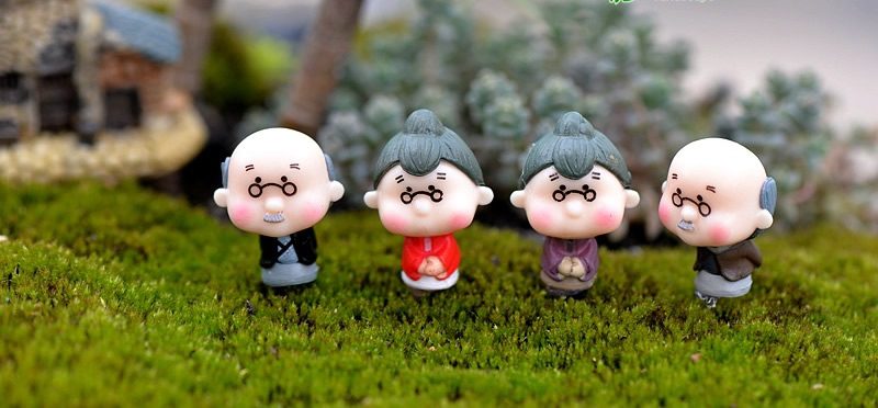 Moss Fairy Garden Micro Landscape Miniature Garden Fairy Garden Decoration Fairy Garden Accessories Grandpa Grandma Original Doll Diy Assemble - 描述图 2