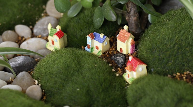 Moss Fairy Garden Micro Landscape Miniature Garden Ornament Cartoon Mini Three-dimensional Small Villa Ecological Bottle, Diy Assembly Fairy Garden Accessories - 描述图 4