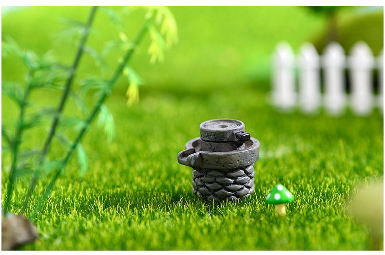 Moss Fairy Garden Micro Landscape Miniature Garden Original Green Plants Gift Zakkaresin Emulational Stone Mill Decorate Fairy Garden Decoration Fairy Garden Accessories - 描述图 4