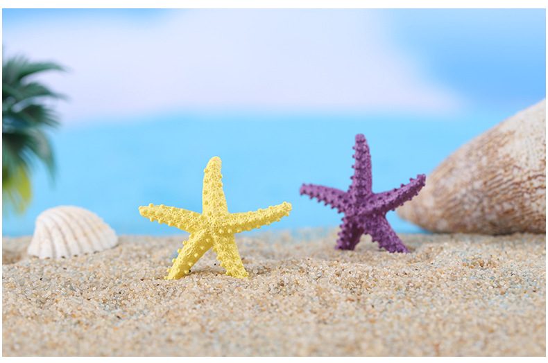Mediterranean Starfish Fairy Garden Ornament Resin Sea Star For Micro Landscape, Miniature Garden & Terrarium Decoration - 描述图 1