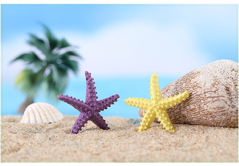 Mediterranean Starfish Fairy Garden Ornament Resin Sea Star For Micro Landscape, Miniature Garden & Terrarium Decoration - 描述图 2