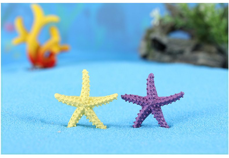 Mediterranean Starfish Fairy Garden Ornament Resin Sea Star For Micro Landscape, Miniature Garden & Terrarium Decoration - 描述图 3