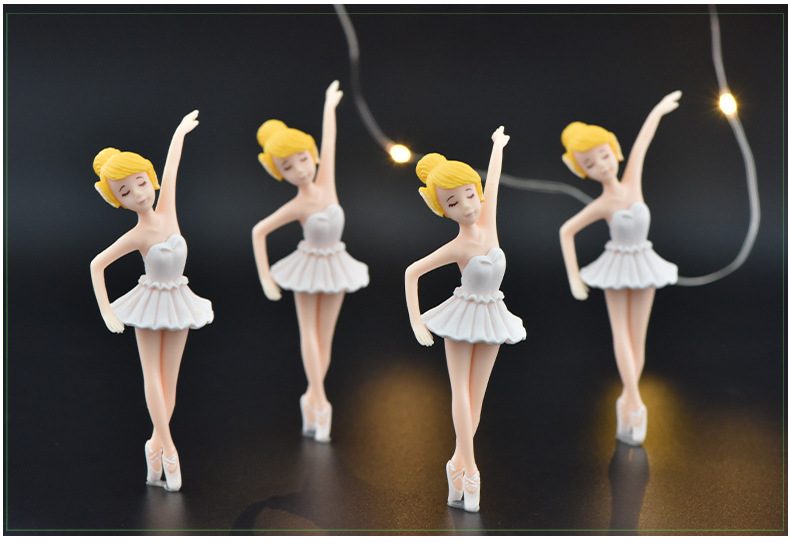 Pvc Plastic Ballerina Cake Topper Wedding Party Supplies Girl Baby Shower Birthday Party Decorations Kids Gift Cake Accessory - 描述图 2