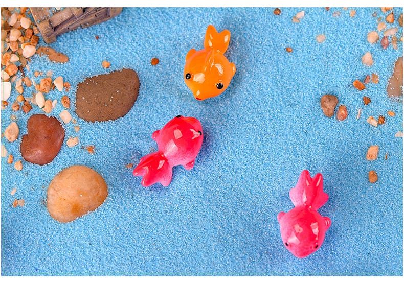 Resin Lovely Goldfish Miniatures Landscape Accessories For Home Garden Wholesale Price Fairy Garden Supply Cake Decoration Scrapbooking Craft Diy - 描述图 4
