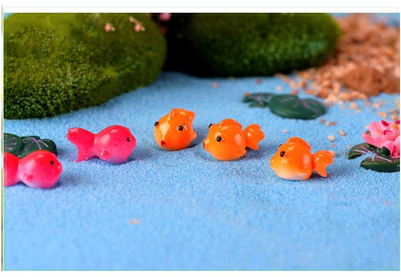 Resin Lovely Goldfish Miniatures Landscape Accessories For Home Garden Wholesale Price Fairy Garden Supply Cake Decoration Scrapbooking Craft Diy - 描述图 2