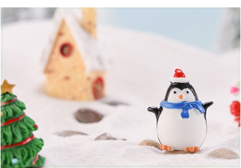 Mini Fairy Garden Accessories Lovely Penguin Rainbow Unicorn Snowflake Yellow Duck Fairy Garden Plant Resin Craft Miniature Ornament Gift Diy Fairy Garden Supply - 描述图 1