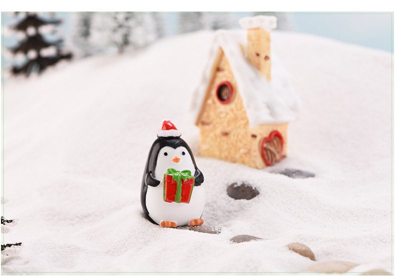 Mini Fairy Garden Accessories Lovely Penguin Rainbow Unicorn Snowflake Yellow Duck Fairy Garden Plant Resin Craft Miniature Ornament Gift Diy Fairy Garden Supply - 描述图 2