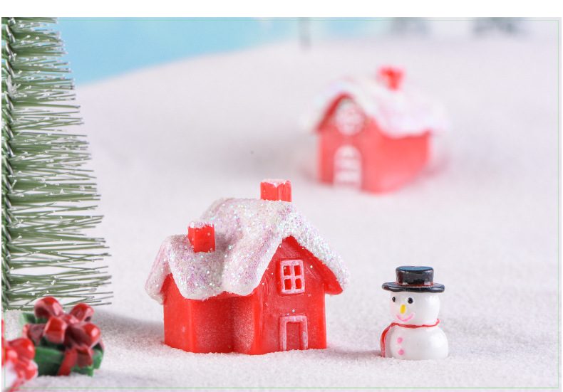 Merry Christmas Tree Decoration Hanging Small House Unique Resin Snow House New Year Garland Craft Gift Decor For Home Wholesale Price Fairy Garden Supply - 描述图 1