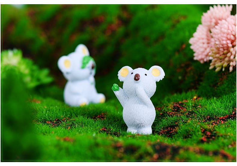 Koala Bear Brothers Figures Animal Model Miniature Figurine Wedding Decoration Doll Fairy Garden Statue Home Gift Moss Garden Wholesale Price Fairy Garden Supply - 描述图 4
