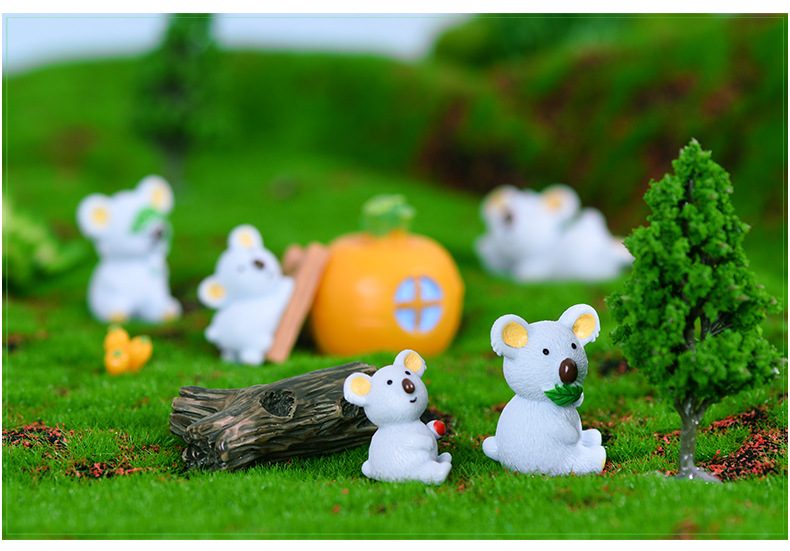 Koala Bear Brothers Figures Animal Model Miniature Figurine Wedding Decoration Doll Fairy Garden Statue Home Gift Moss Garden Wholesale Price Fairy Garden Supply - 描述图 3