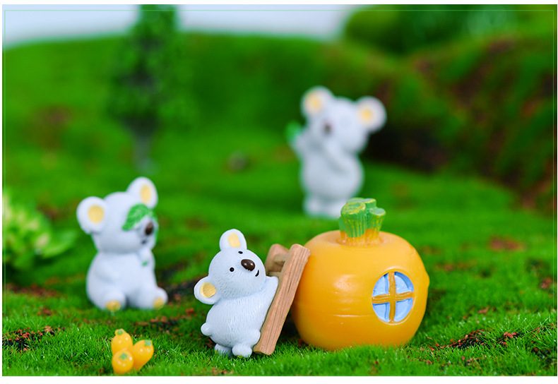 Koala Bear Brothers Figures Animal Model Miniature Figurine Wedding Decoration Doll Fairy Garden Statue Home Gift Moss Garden Wholesale Price Fairy Garden Supply - 描述图 5