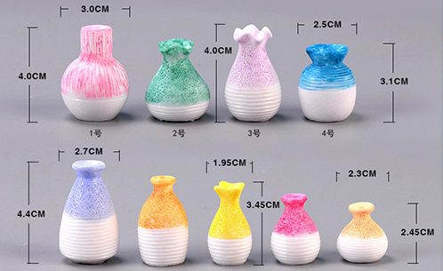 1 Pc Resin Miniature Small Mouth Vase Diy Craft Accessory Home Garden Decoration Ornament Micro Landscape Fairy Garden Flowerpot Fairy Garden Supply - 描述图 1