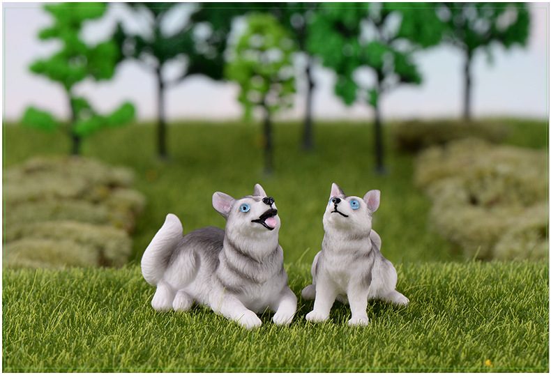 Hot Diy Dog Fairy Garden Figurines Resin Miniature Cute Husky Cake Topper Ornament Micro-landscape Doll House Decoration Wholesale Price Fairy Garden Supply - 描述图 3