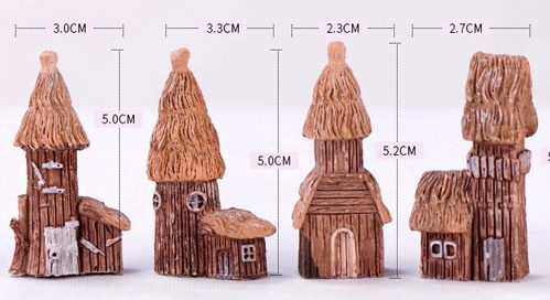 Countryside Cottage Model Woodeen House Miniature Figurine Simulation Landscape Decoration Fairy Garden Statue Home Gift Garden Wholesale Price Fairy Garden Supply - 描述图 1