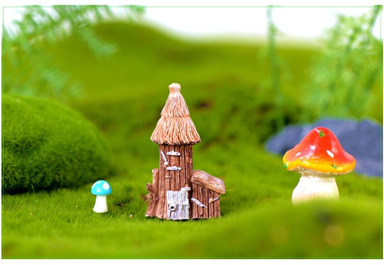 Countryside Cottage Model Woodeen House Miniature Figurine Simulation Landscape Decoration Fairy Garden Statue Home Gift Garden Wholesale Price Fairy Garden Supply - 描述图 3