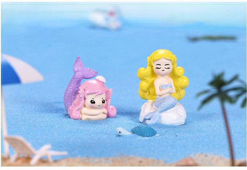 4Styles Dollhouse Mermaid Figurines Ornament Micro Landscape Toy Cake Fairy Garden Princess Doll Toys Girls Gifts Home Decor - 描述图 2