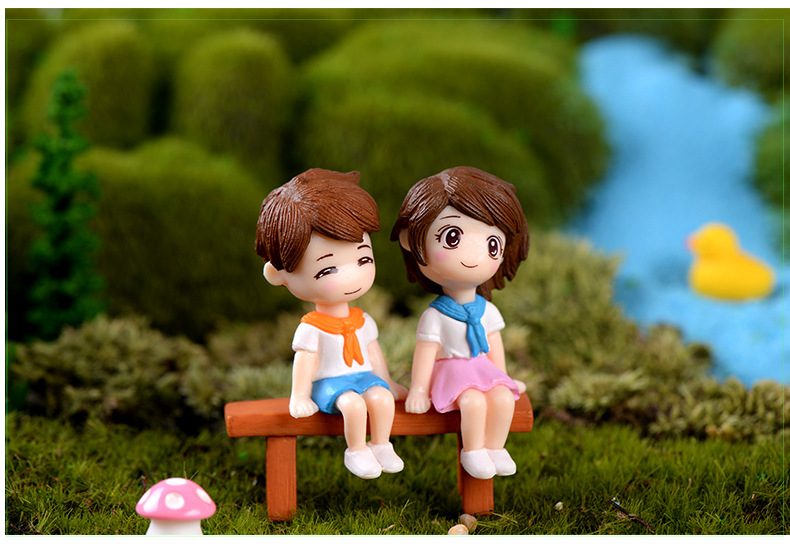 3Pcs/set Diy Mini Stool Couples Dolls Fairy Garden Miniatures Decor Dollhouse/terrarium Action Figures Figurine Micro Landscape - 描述图 3