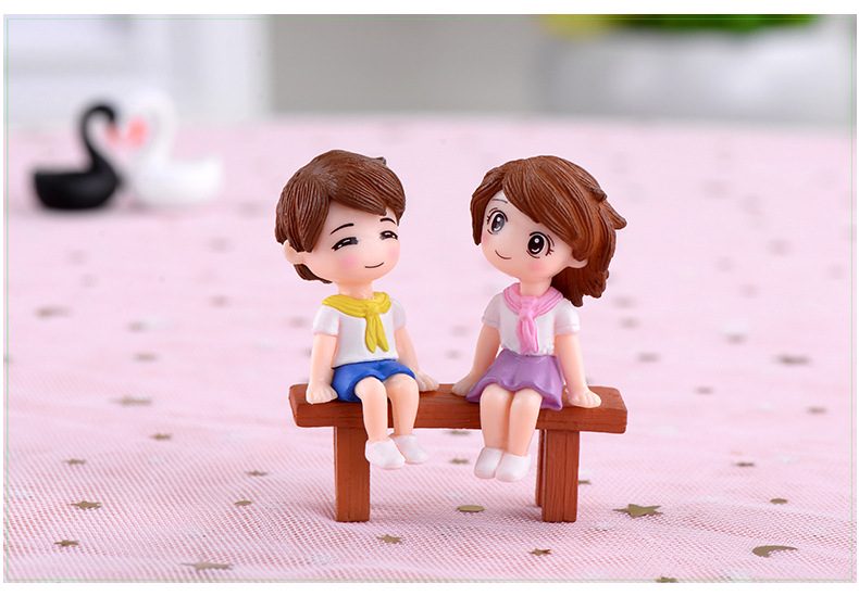 3Pcs/set Diy Mini Stool Couples Dolls Fairy Garden Miniatures Decor Dollhouse/terrarium Action Figures Figurine Micro Landscape - 描述图 2