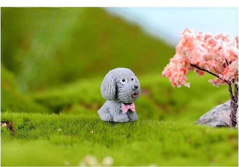 4Pc/lot Teddy Dog Miniature Figurine Cute Cartoon Figures Animal Models Pet Toy Diy Accessories Doll House Toy Decoration - 描述图 1
