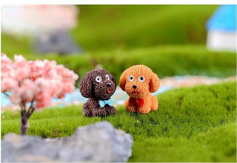 4Pc/lot Teddy Dog Miniature Figurine Cute Cartoon Figures Animal Models Pet Toy Diy Accessories Doll House Toy Decoration - 描述图 2