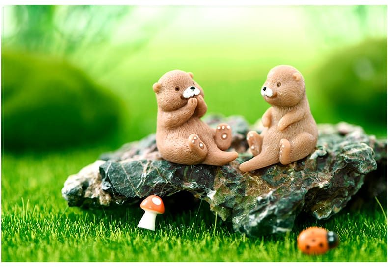 Diy Fairy Garden Dollhouse Bonsai Ornament Home Decor Otters Multi Style Figurine Animal Model Miniature Water Dog Fashion Gift - 描述图 4
