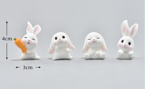 Cartoon Rabbit Carrot Miniature Fairy Garden Accessory Micro Landscape Cacti Deocration Handmade Craft Gift Pendant - 描述图 1