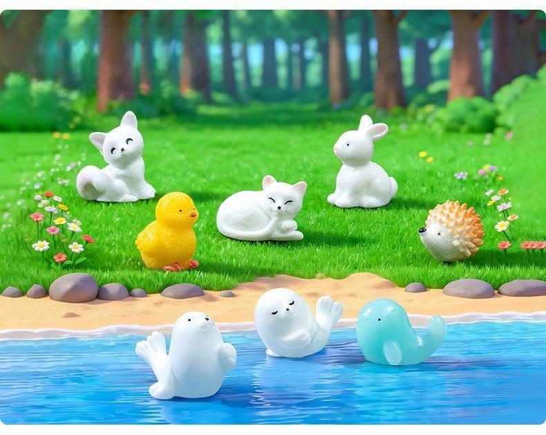 Mini Statue Figurine Animal Model Hedgehog Dolphin Deer Moss Micro Landscape Figurine Miniature Bonsai Fairy Garden Ornament - 描述图 3