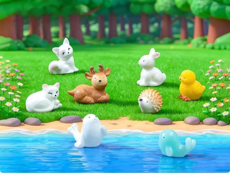 Mini Statue Figurine Animal Model Hedgehog Dolphin Deer Moss Micro Landscape Figurine Miniature Bonsai Fairy Garden Ornament - 描述图 4