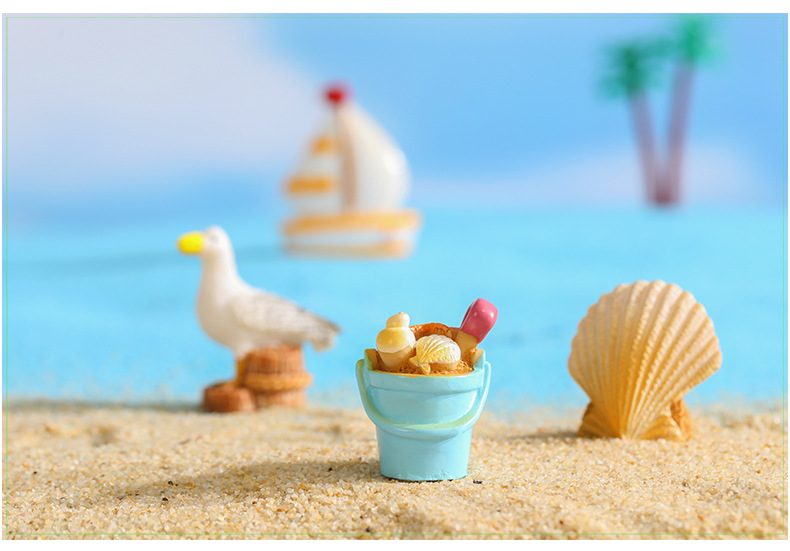 Summer Sun Dolphin Beach Boat Pigeon Figurine Starfish Resin Craft Home Decor Miniature Fairy Garden Decoration Accessories Toys - 描述图 3