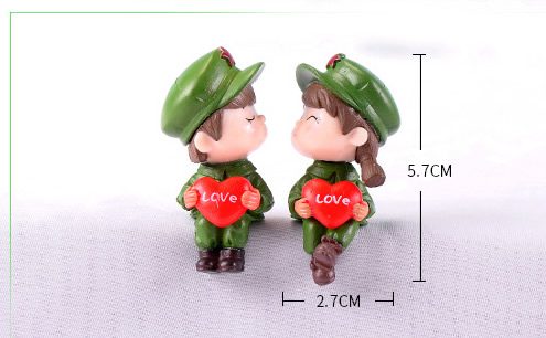 Lover Soldier Couple Doll Fairy Garden Miniatures Decor Dollhouse/terrarium Action Figures Figurine Micro Landscape - 描述图 1