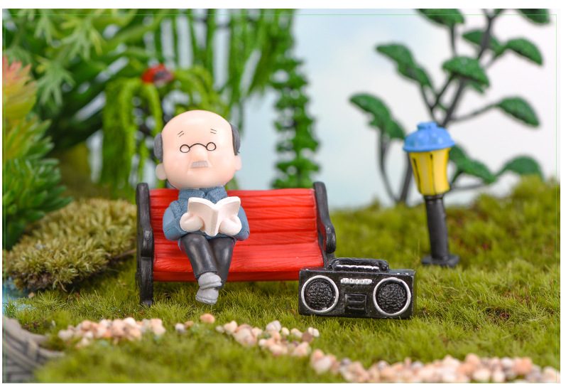 1Set Mini Stool Couples Dolls Fairy Garden Miniatures Decor Dollhouse Terrarium Action Figures Figurine Micro Landscape - 描述图 3