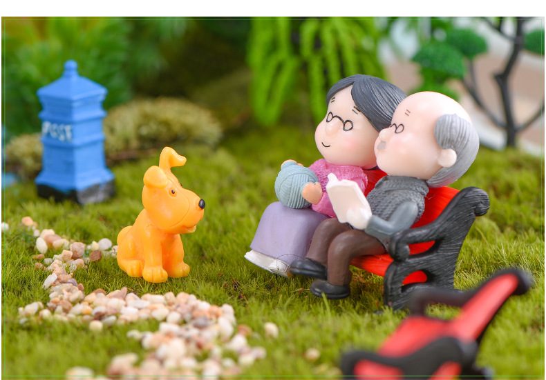 1Set Mini Stool Couples Dolls Fairy Garden Miniatures Decor Dollhouse Terrarium Action Figures Figurine Micro Landscape - 描述图 4