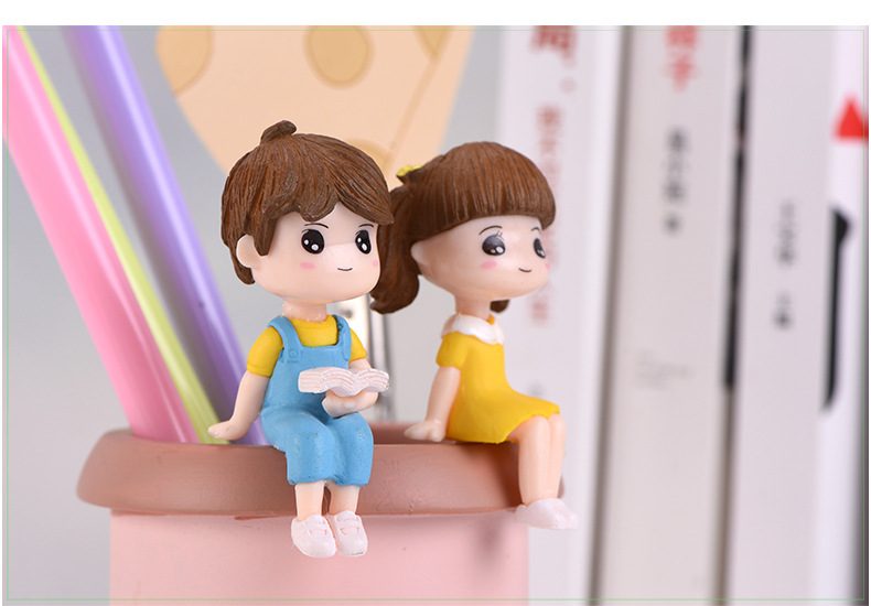 3Pcs Couple Boy Girl Chair Lover Figurine Cartoon Character Fairy Garden Home Miniature Ornament Desk Decoration Accessory - 描述图 2