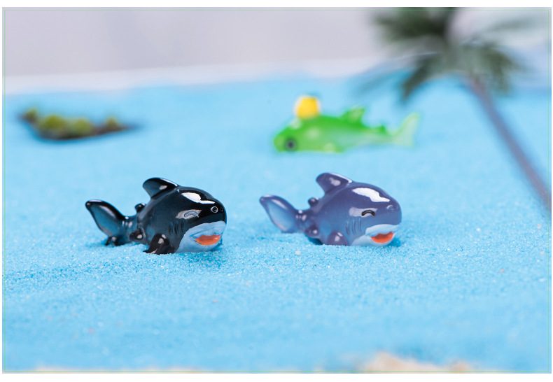 1Pc Sea Animal Shark Crocodile Octopus Fish Resin Figurine Model Garden Sandbox Home Miniature Ornament Decoration Accessory - 描述图 3