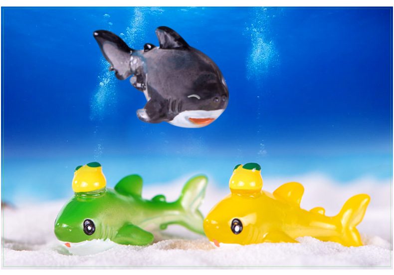 1Pc Sea Animal Shark Crocodile Octopus Fish Resin Figurine Model Garden Sandbox Home Miniature Ornament Decoration Accessory - 描述图 1