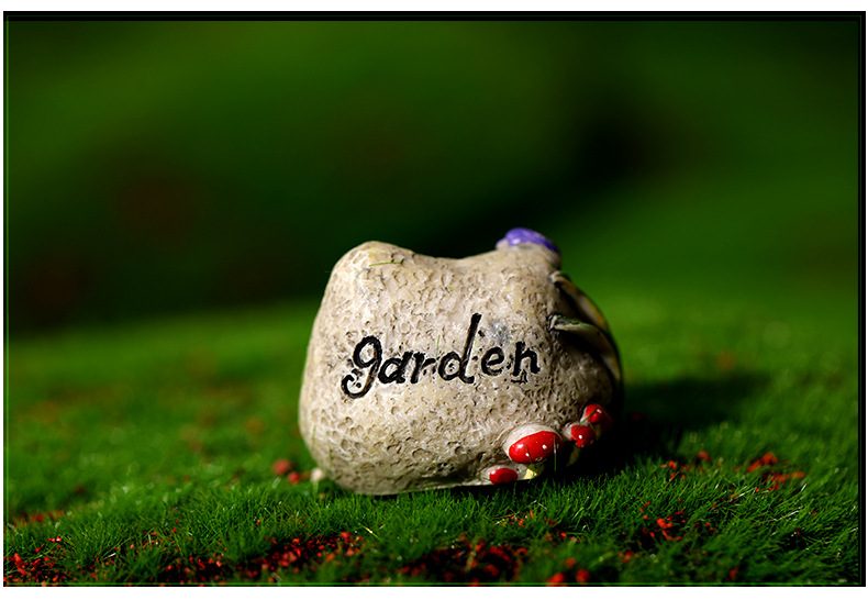 Flower Welcome Garden Stone Road Sign Figurine Fairy Garden Artificial Resin Craft Home Miniature Decoration Accessories - 描述图 5