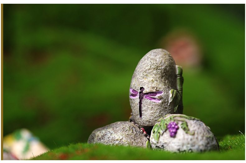 Flower Welcome Garden Stone Road Sign Figurine Fairy Garden Artificial Resin Craft Home Miniature Decoration Accessories - 描述图 4