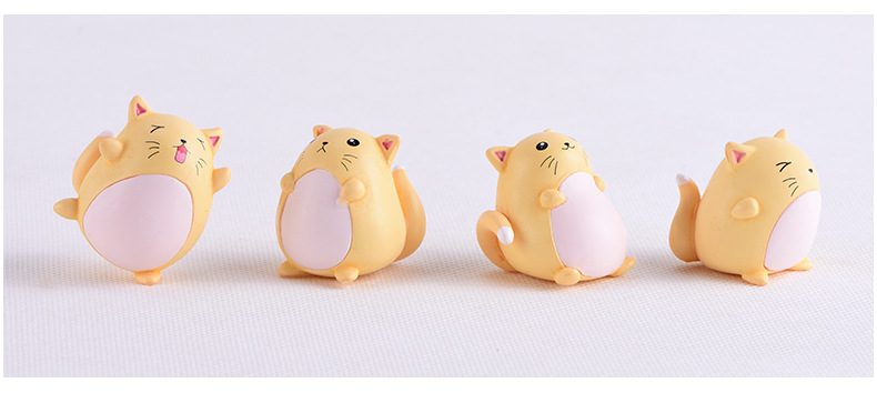 4Pcs Accessory Toy Gift Yellow Model Animal Action Figures Dollhouse Miniature Figurine Home Garden Dollhouse Decoration - 描述图 1
