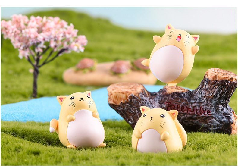 4Pcs Accessory Toy Gift Yellow Model Animal Action Figures Dollhouse Miniature Figurine Home Garden Dollhouse Decoration - 描述图 4