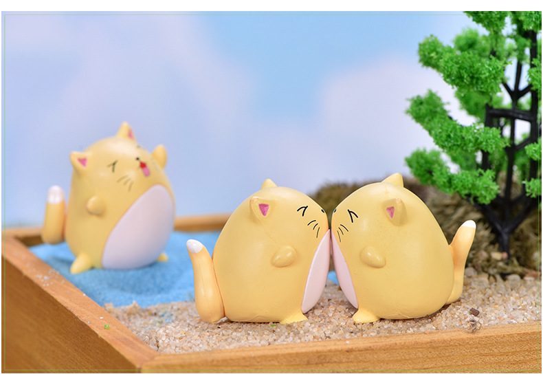 4Pcs Accessory Toy Gift Yellow Model Animal Action Figures Dollhouse Miniature Figurine Home Garden Dollhouse Decoration - 描述图 3