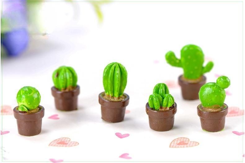1 Piece Mini Green Potted Plants Artificial Lovely Succulen Plants Cactus Desert Cacti Home Ornament Crafts Cute Deco Wholesale Fairy Garden Accessories Supplies - 描述图 3