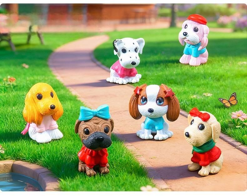 Dog Dollhouse Statue Figurine Micro Crafts Ornament Miniatures Happy Puppy Home Garden Decor - 描述图 4