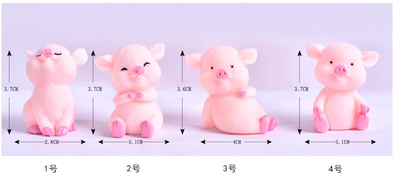 1 Piece Cartoon Pink Pig Naughty Pigs Animal Doll Toy Model Statue Figurine Ornament Miniatures Home - 描述图 2