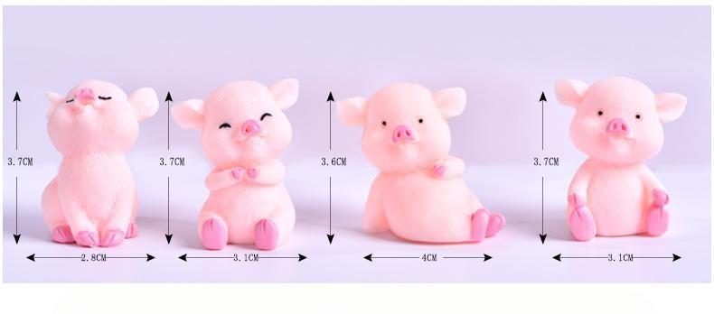1 Piece Cartoon Pink Pig Naughty Pigs Animal Doll Toy Model Statue Figurine Ornament Miniatures Home - 描述图 1