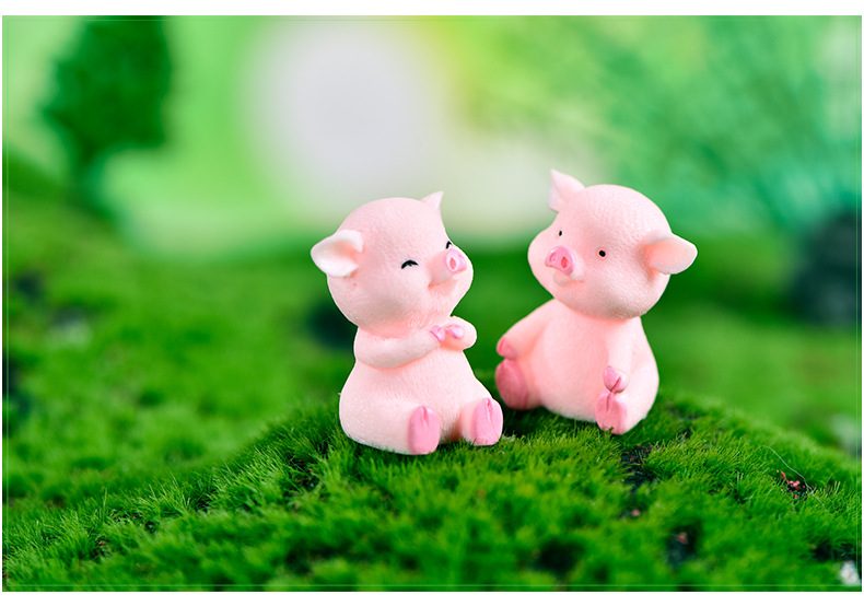 1 Piece Cartoon Pink Pig Naughty Pigs Animal Doll Toy Model Statue Figurine Ornament Miniatures Home - 描述图 3