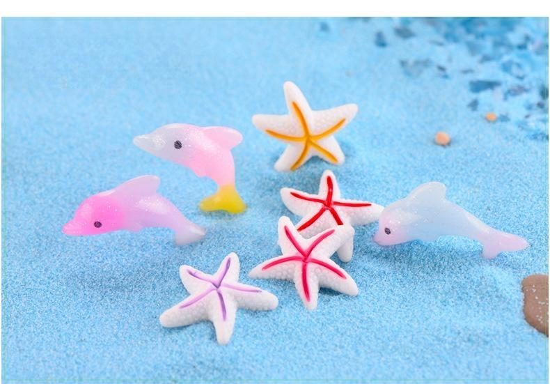 1 Piece Sea Zoo Dolphin Starfish Sea Fish Star Model Small Statue Figurine Little Crafts Ornament Miniatures Home Decor - 描述图 2