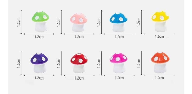 Mushrooms Terrarium Figurines Fairy Garden Miniatures Party Garden Mini Mushroom Garden Ornament Resin Crafts Decorations - 描述图 1